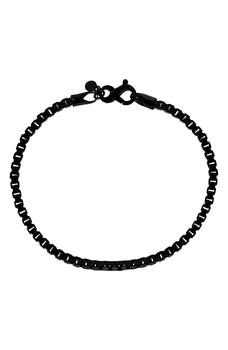 推荐Black Plate Sterling Silver Box Chain Bracelet商品