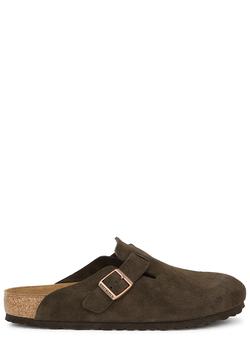 推荐Boston dark brown suede sliders商品