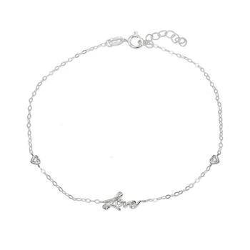 Giani Bernini | Cubic Zirconia "Love" Ankle Bracelet in Sterling Silver or Two Tone Sterling Silver & 18K Gold-Plated Sterling Silver,商家Macy's,价格¥484