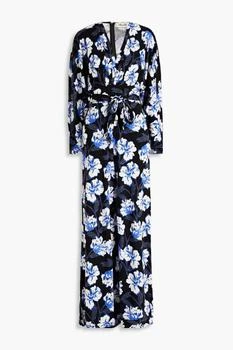 Diane von Furstenberg | Fanny floral-print Lyocell and wool-blend jersey wide-leg jumpsuit,商家THE OUTNET US,价格¥994