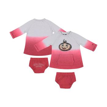 Colosseum | Newborn and Infant Boys and Girls Gray, Scarlet Ohio State Buckeyes Hand in Hand Ombre Dress and Bloomers Set商品图片,