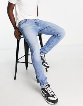 推荐Levi's 512 slim taper jeans in light blue wash商品