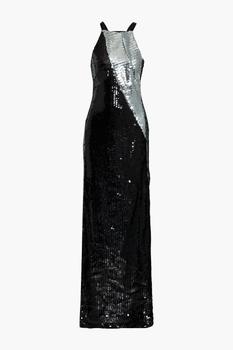 ROLAND MOURET, ROLAND MOURET | Castelli draped two-tone sequined tulle gown商品图片 4折