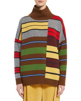 Weekend Max Mara | Zitto Striped Mock Neck Sweater商品图片,