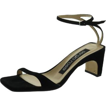 推荐Sergio Rossi Womens Suede Square Toe Dress Sandals商品