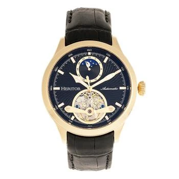 Heritor Watches | Heritor Automatic Gregory Semi-Skeleton Leather-Band Watch,商家Verishop,价格¥874