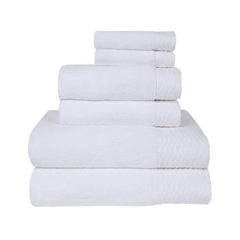 American Dawn | Kelso Solid with Wave Jacquard Cuff Bath Towel Set, 6 Piece,商家Macy's,价格¥438