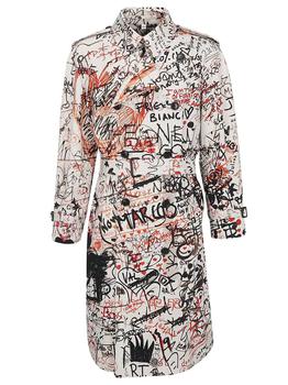 burberry风衣北京, Burberry | Mens Westminster Double-breasted Graffiti-print Cotton Trench Coat商品图片 6.9折