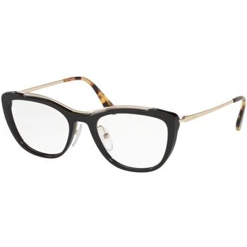 Prada | Prada Women's Eyeglasses - Black Cat Eye Full-Rim Frame | PRADA 0PR04VV 1AB1O151 3.8折×额外9折x额外9.5折, 独家减免邮费, 额外九折, 额外九五折