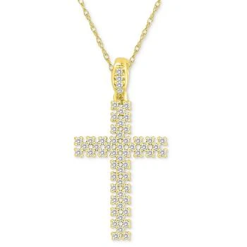 Macy's | Diamond Cross 18" Pendant Necklace (1/4 ct. t.w.) in 10k Gold 