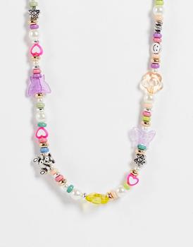 product ASOS DESIGN beaded necklace with mixed fun beads image