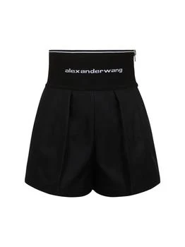 Alexander Wang | 女式 徽标腰带棉质 Safari 短裤 