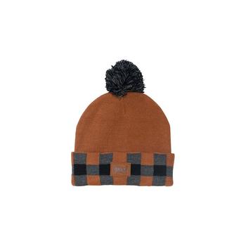 推荐Boy Knit Hat With Checked Print Brown - Toddler Child商品