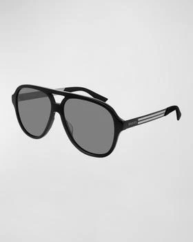 推荐Men's Aviator Logo Sunglasses商品