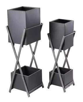 Rosemary Lane | Set of 2 Industrial Tin 2-Tiered Plant Stands,商家Macy's,价格¥2146