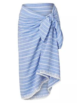 Shoshanna | Striped Cotton-Chambray Self-Tie Sarong,商家Saks Fifth Avenue,价格¥976
