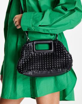 topshop包, Topshop | Topshop Gracie weave grab bag in black商品图片 7.4折
