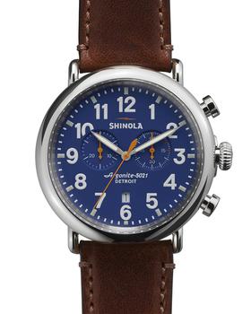 推荐Men's 47mm Runwell Chronograph Men's Watch, Blue/Cognac商品