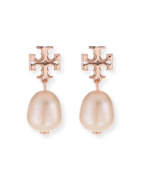 Tory Burch | Kira Pearl-Drop Earrings, Rose Gold商品图片,