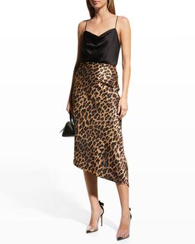 Alice + Olivia | Maeve Cheetah Asymmetric Slip Skirt商品图片,7.4折