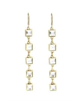 L GEORGE | Women's Crystal Hanging Earrings In Gold,商家Premium Outlets,价格¥557