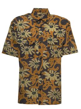 推荐Nanushka Floral Linen Blend Shirt With Pockets商品