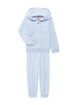 商品Juicy Couture | Little Girl's 2-Piece Velour Zip Up Hoodie & Joggers Set,商家Saks OFF 5TH,价格¥237图片