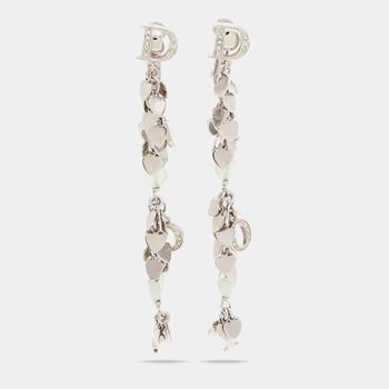 [二手商品] Dior | Dior Silver Tone Heart & Logo Charms Clip On Earrings商品图片,8.5折, 满$600减$50, 满减