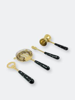 商品Vibhsa | Vibhsa Bar Tools Accessories & Bar Tending Kit Set Of 4 For Home Bar (Golden Black),商家Verishop,价格¥852图片