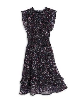 AQUA | Girls' Abstract Dot Print Flutter Midi Dress, Big Kid - 100% Exclusive商品图片,满$100享8.5折, 独家减免邮费, 满折