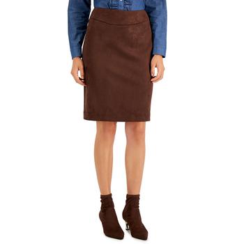 Tahari | Women's Faux-Suede Pencil Skirt商品图片,4.9折