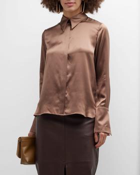 推荐Object Of Her Affection Silk Button-Front Shirt商品