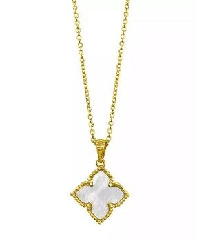 ADORNIA | 16-18" Adjustable 14K Gold Plated Flower Imitation Mother of Pearl Necklace,商家Macy's,价格¥165