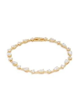 推荐18K Goldplated Glass Crystal & Cubic Zirconia Bracelet商品