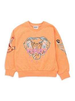 推荐Little Girl's & Girl's Elephant Embroidered Sweatshirt商品