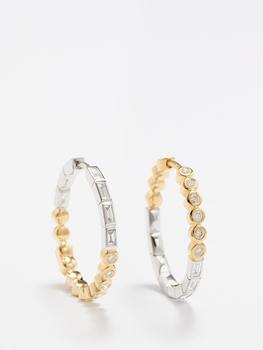 商品Diamond & 18kt gold hoop earrings图片
