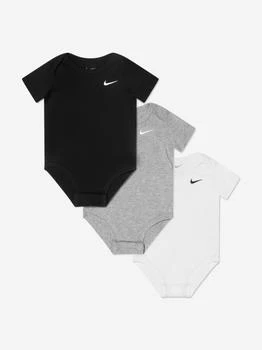 推荐Baby Boys 3 Pack Swoosh Bodysuit Set in Black商品