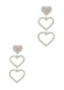 商品Alessandra Rich | Hearts crystal clip-on drop earrings,商家Harvey Nichols,价格¥1829图片