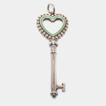[二手商品] Tiffany & Co. | Tiffany & Co. Heart Key Enamel Sterling Silver Pendant商品图片,5.9折