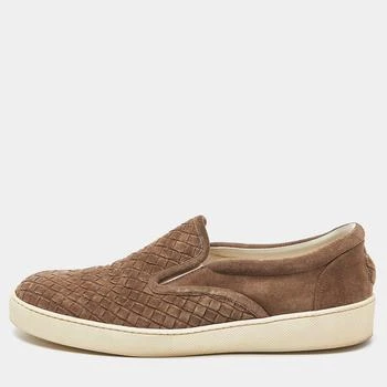 推荐Bottega Veneta Brown Intrecciato Suede Dodger Slip On Sneakers Size 45商品