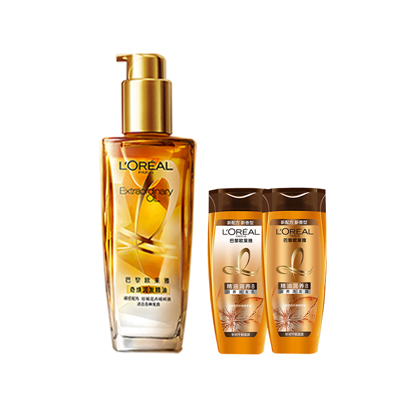 商品L'Oreal Paris | 欧莱雅护发精油小金瓶修护头发卷发柔顺干枯改善毛躁防毛躁100ml赠洗护套装,商家Kuajie,价格¥78图片