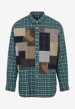 推荐Patchwork Checked Long-Sleeved Shirt商品