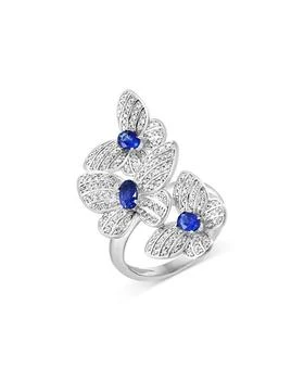 Bloomingdale's | Blue Sapphire & Diamond Butterfly Statement Ring in 14K White Gold,商家Bloomingdale's,价格¥13354