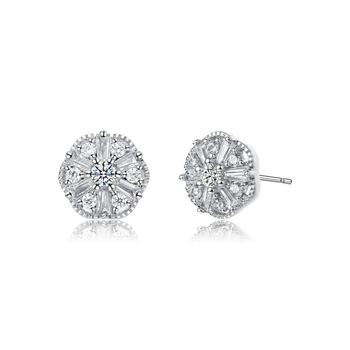 商品Rachel Glauber | White Gold Plated Cubic Zirconia Stud Earrings,商家Macy's,价格¥413图片
