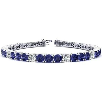 SSELECTS | 9 Carat Tanzanite And Diamond Alternating Tennis Bracelet In 14 Karat White Gold, 7 Inches,商家Premium Outlets,价格¥34649