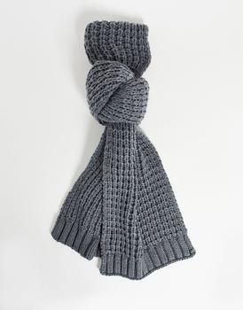 推荐ASOS DESIGN knitted scarf in grey商品