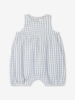 推荐Baby Organic Cotton Check Romper in Grey商品