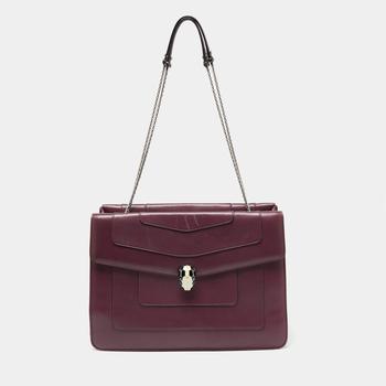 加拿大bvlgari包, [二手商品] BVLGARI | Bvlgari Plum Leather Large Serpenti Forever Flap Tote商品图片 6.8折, 满1件减$100, 满减