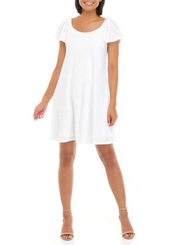 Sandra Darren, Sandra Darren | 0522 KNIT EYELET SHIFT DRESS商品图片 3折×额外8.5折, 额外八五折