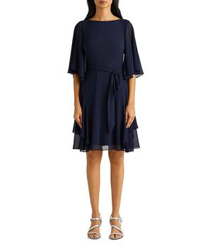拉夫劳伦连衣裙是什么牌子, Ralph Lauren | Ruffled Georgette Dress商品图片 额外9折, 额外九折